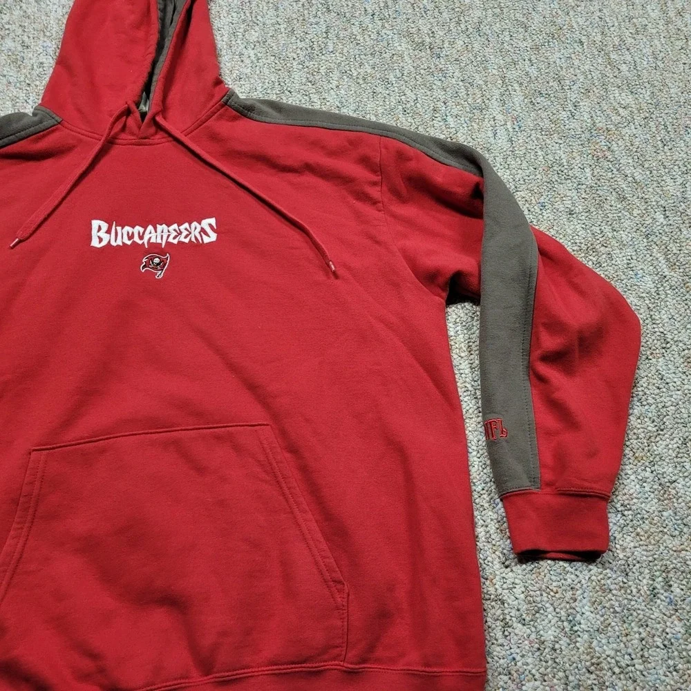 Tampa Bay Buccaneers Hoodie Mens XL Red Grey Pullover Sweatshirt‎ NFL Football